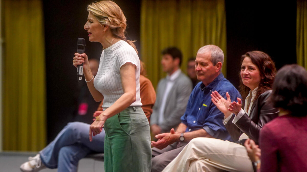 Yolanda Díaz, en un acto de Sumar en Sevilla.