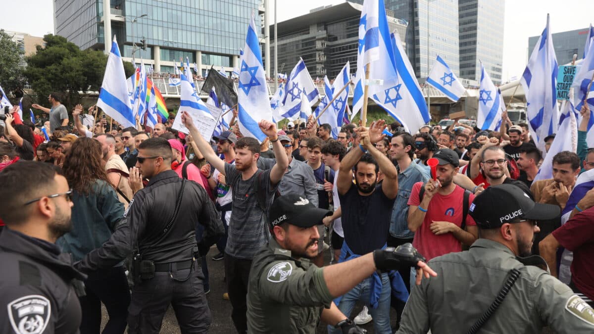 Manifestación en Israel contra la reforma judicial