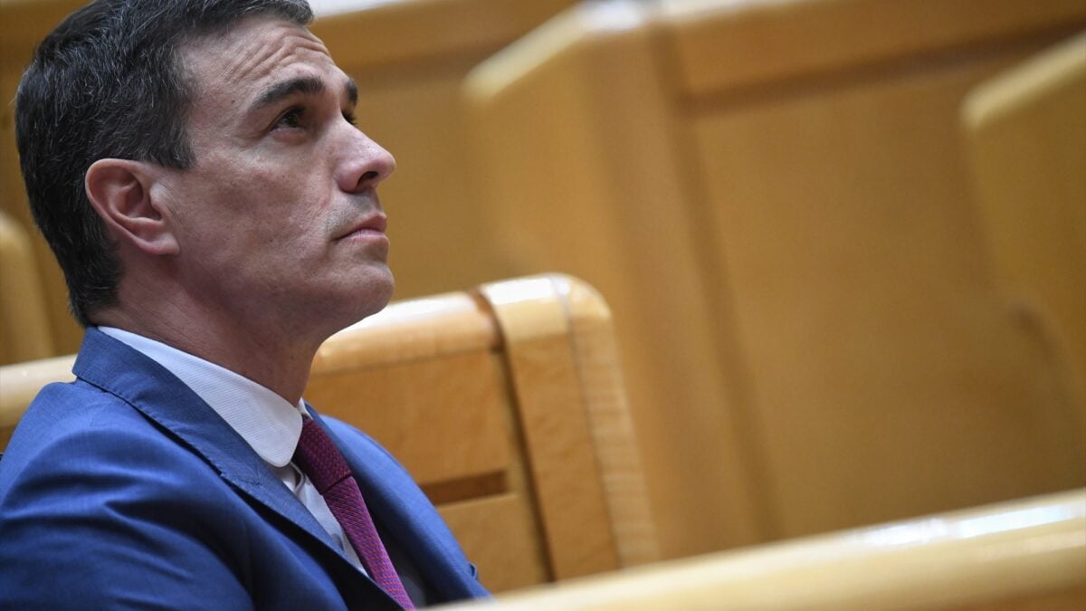 El presidente del Gobierno, Pedro Sánchez, durante una sesión de control al Gobierno en el Senado.