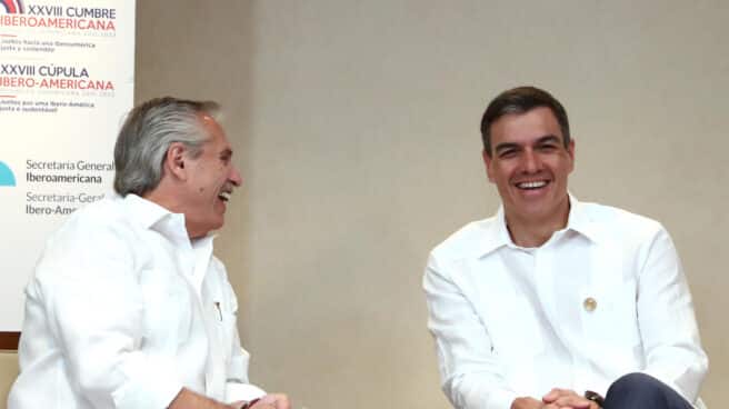 Pedro Sánchez, reunido con el argentino Alberto Fernández en la República Dominicana. Pedro Sánchez, reunido con el argentino Alberto Fernández en la República Dominicana.