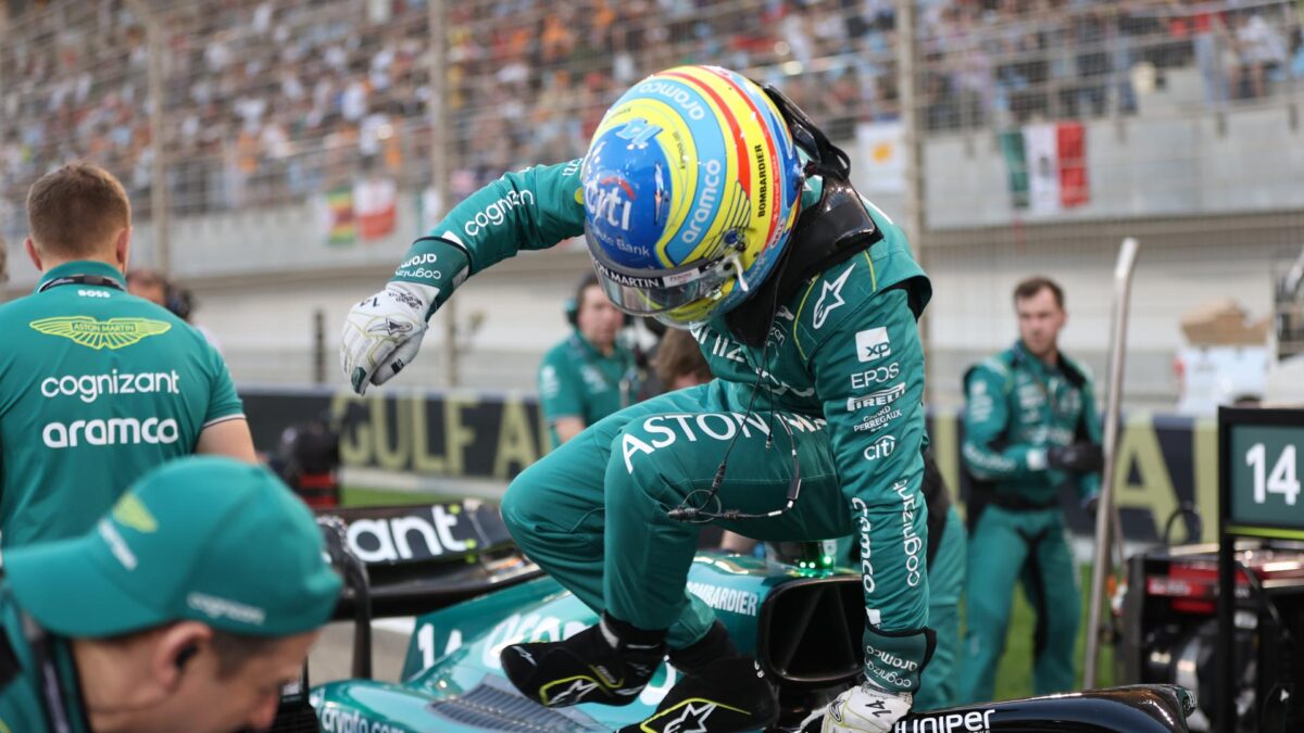 Fernando Alonso, este domingo durante el GP de Bahréin.