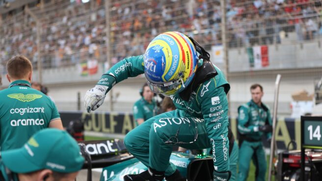Fernando Alonso, este domingo durante el GP de Bahréin.