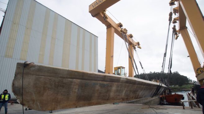 El narcosubmarino localizado a una milla de Vilaxoán. El narcosubmarino localizado a una milla de Vilaxoán.