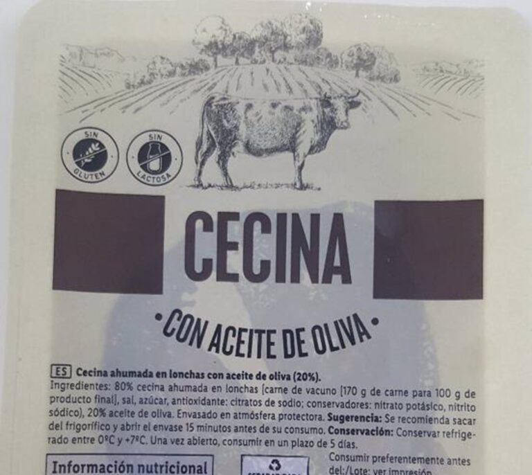 Consumo retira un lote de cecina en aceite de oliva de Pajariel y LIDL por presencia de listeria