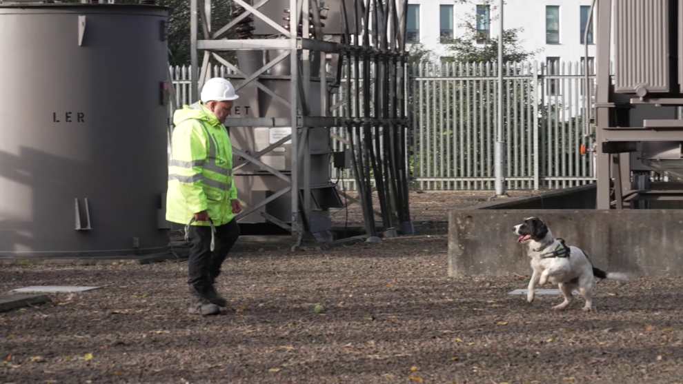 Jack junto a uno de los técnicos de ScottishPower, la filial de Iberdrola en Escocia