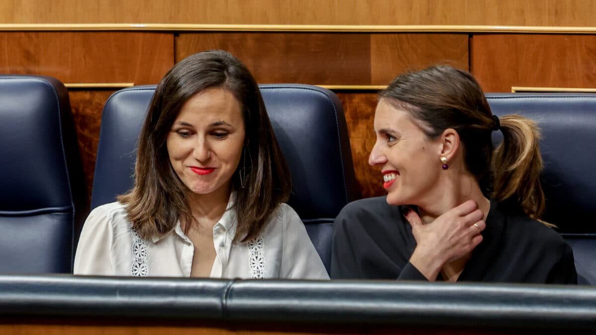 Ione Belarra e Irene Montero, en el Congreso de los Diputados.