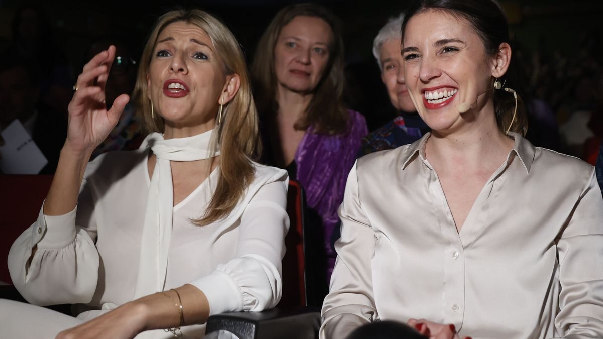 Yolanda Díaz e Irene Montero en el Encuentro internacional feminista.