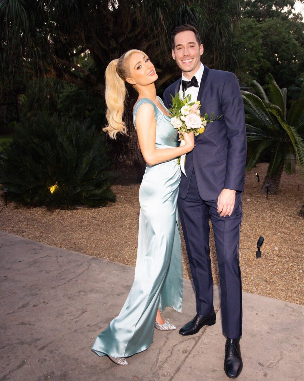 Paris Hilton y su marido, Carter Reum, en la boda de Lele Pons