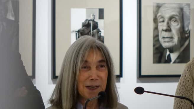 María Kodama, en la inauguración de una exposición en 2016.