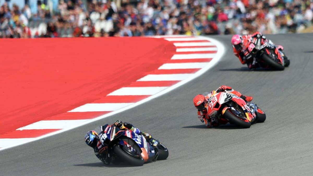 Miguel Oliveira y Marc Márquez, este fin de semana durante el Gran Premio de Portugal.