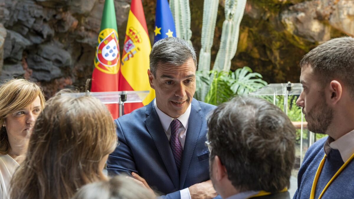 Pedro Sánchez, este miércoles en la cumbre hispano-lusa de Lanzarote.