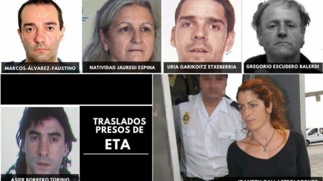 Interior finaliza el traslado de los presos de ETA con 'Amaia', pareja de Txapote, y otros 4 etarras Composición de los presos de ETA pendientes de ser acercados a cárceles del País Vasco o Navarra para poner fin a la política de dispersión