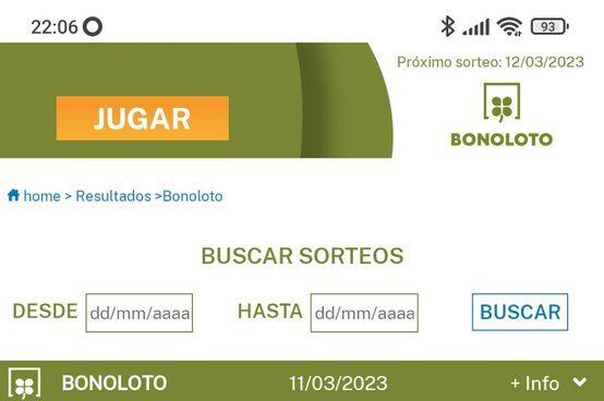Bonoloto combinations.