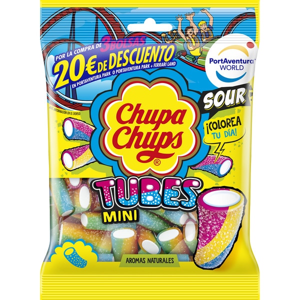 Paquete de caramelos de goma Sour Mini Tubes.