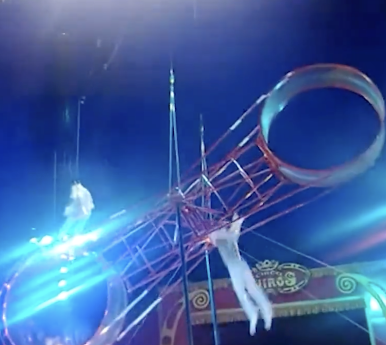 Un trapecista del Circo Quiros sufre un accidente en mitad de un espectáculo tras caerse de siete metros de altura