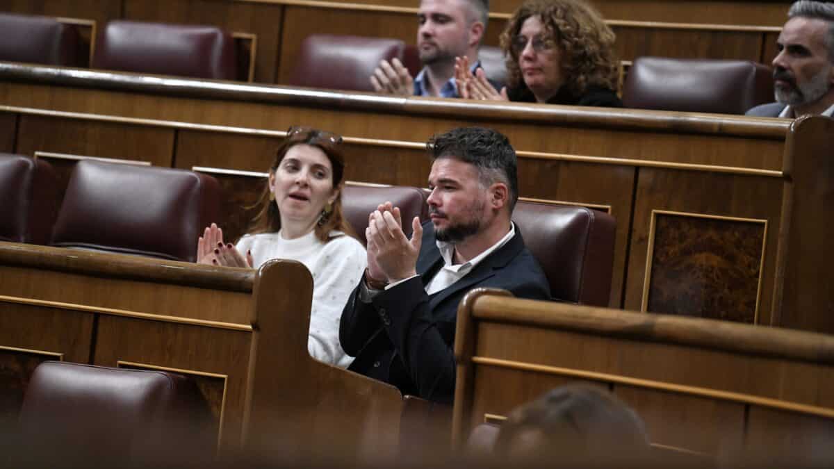 El portavoz de Esquerra Republicana, Gabriel Rufián, durante una sesión plenaria en el Congreso de los Diputados