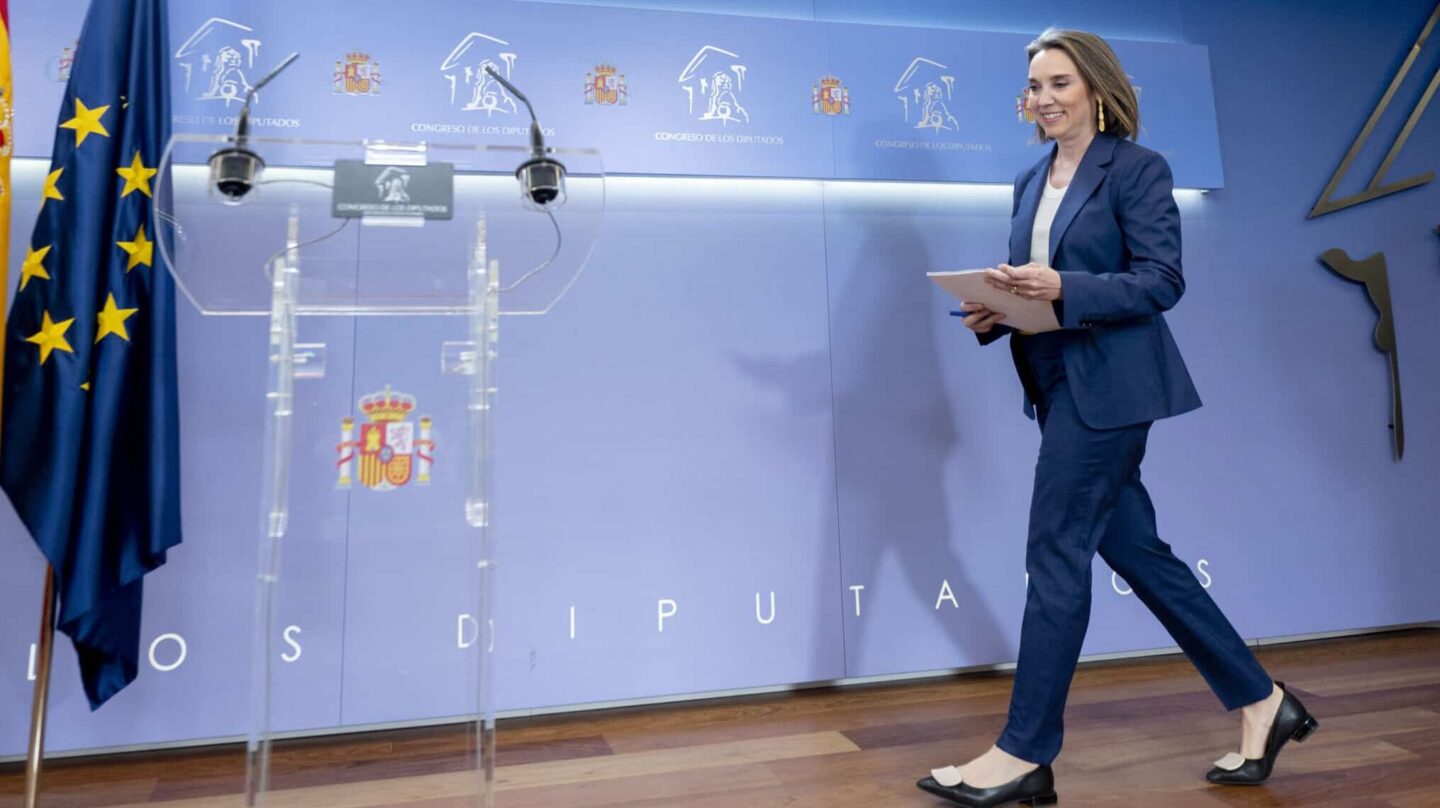 La portavoz del PP en el Congreso, Cuca Gamarra, a su llegada a una rueda de prensa posterior a la reunión de la Junta de Portavoces, en el Congreso de los Diputados, a 11 de abril de 2023, en Madrid (España). 11 ABRIL 2023;PORTAVOCES;CONGRESO;CONGRESO DE LOS DIPUTADOS;RUEDA DE PRENSA Alberto Ortega / Europa Press 11/4/2023