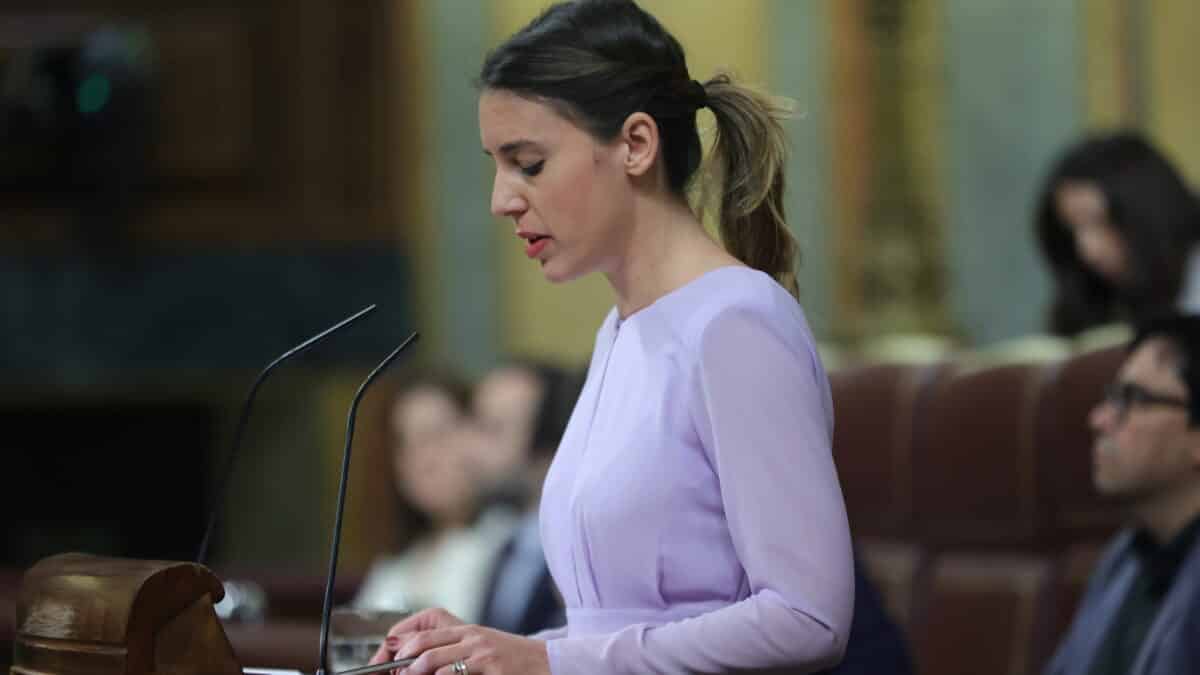 Irene Montero, en la tribuna del Congreso.