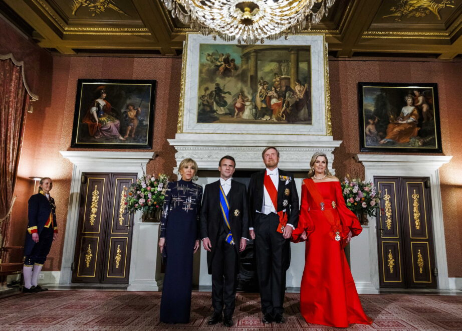 El palacio de Amsterdam acoge la cena de Estado al presidente Macron y su mujer