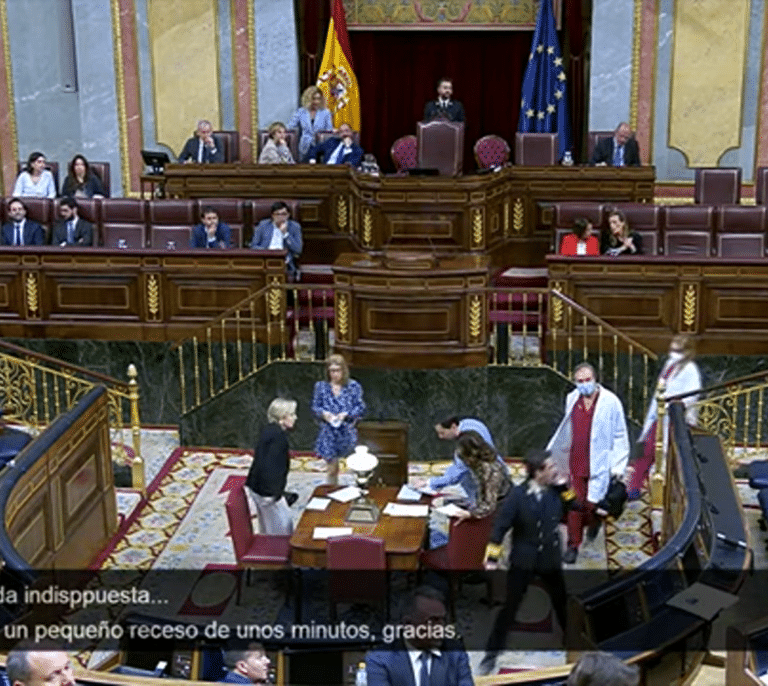 Se suspende la votación en el Congreso por el desmayo de una diputada de Podemos
