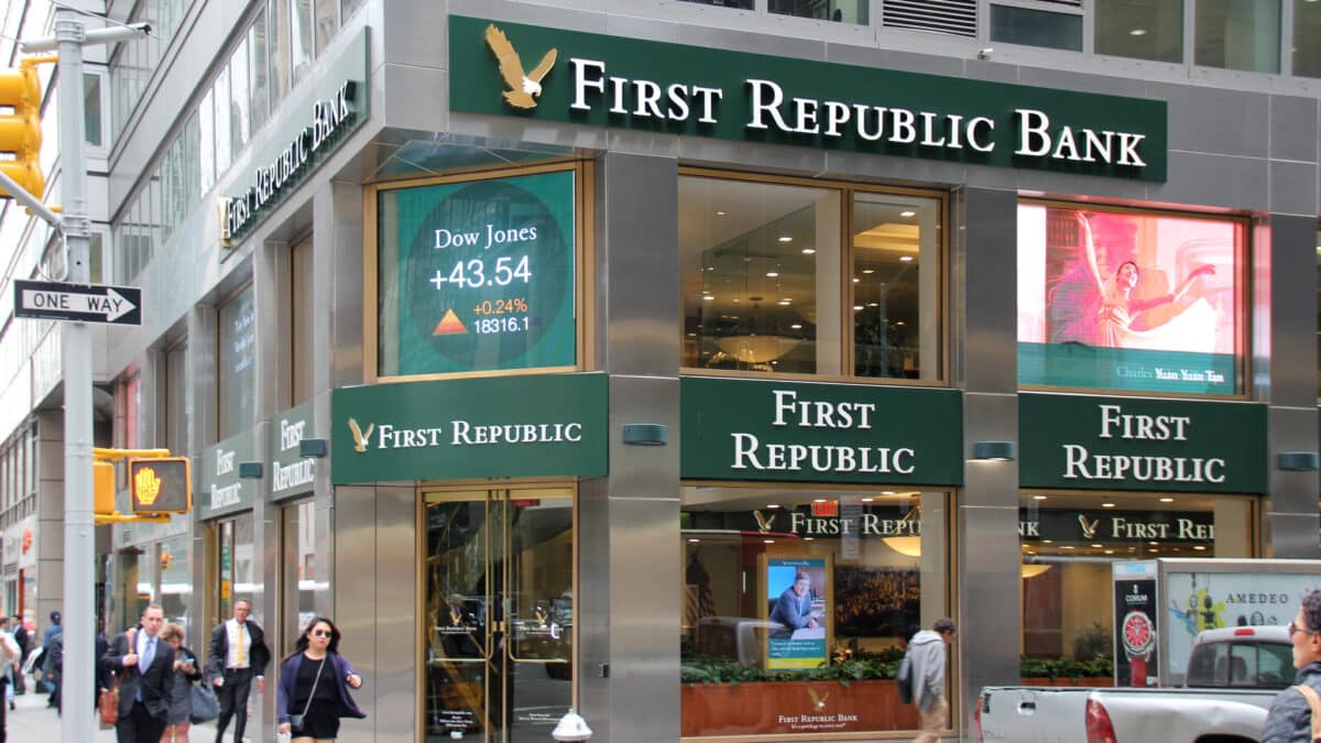 Una oficina del First Republic Bank en Nueva York.