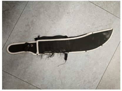 Funda de machete encontrada en casa del presunto terrorista