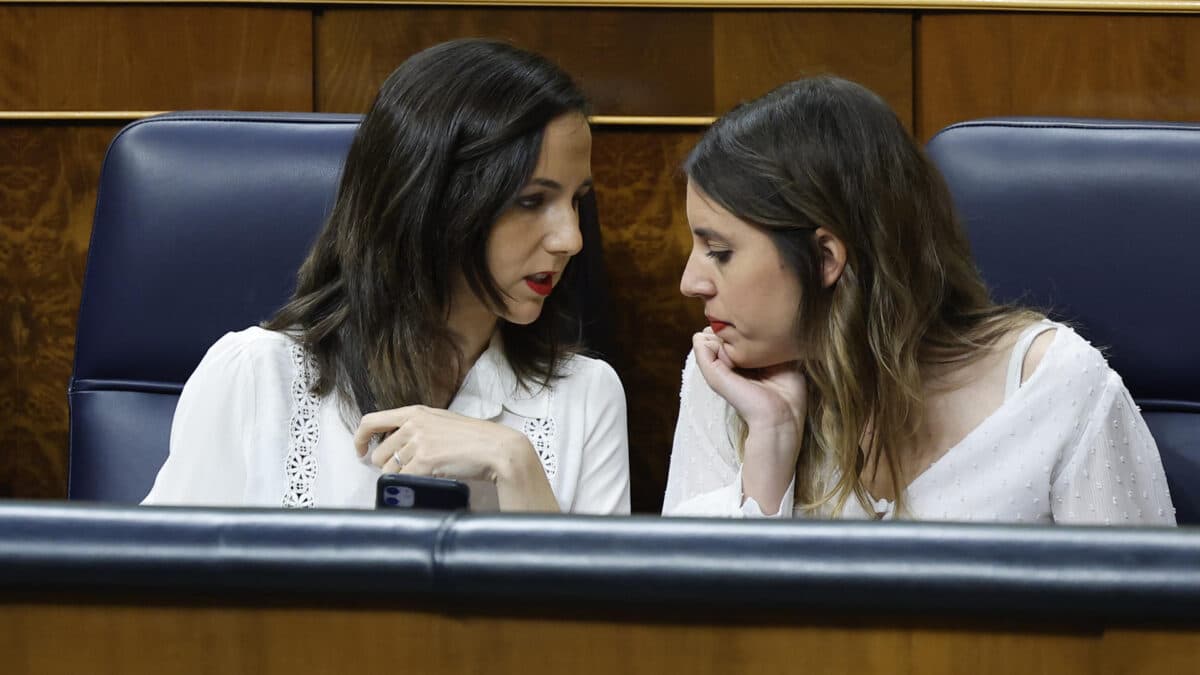 Ione Belarra e Irene Montero, este miércoles en el Congreso de los Diputados.