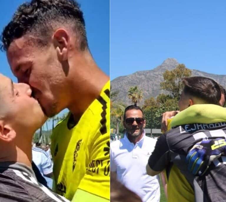 "Gracias por ser valiente": las positivas reacciones al beso del portero del Marbella a su novio tras visibilizar su homosexualidad