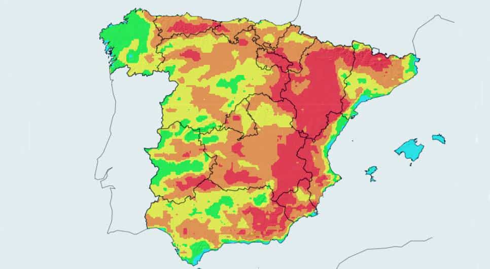 Mapa de riesgo de incendios del domingo 9 de abril.