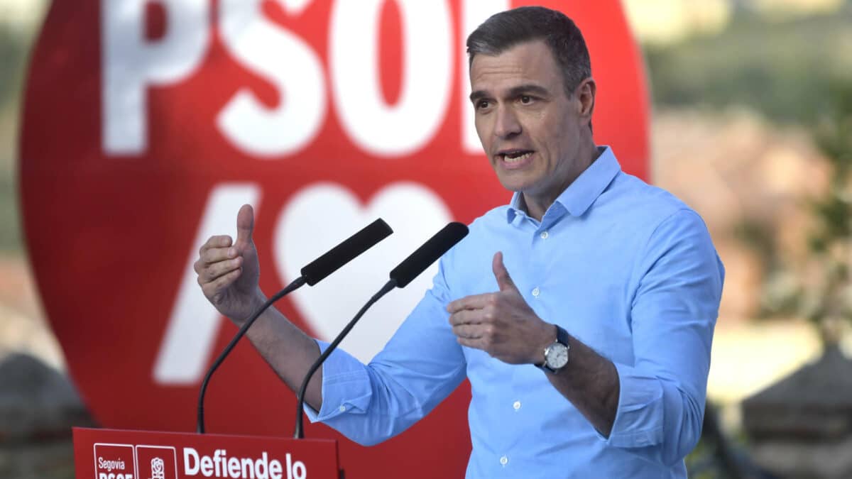Pedro Sánchez, durante el acto de este lunes en Segovia.