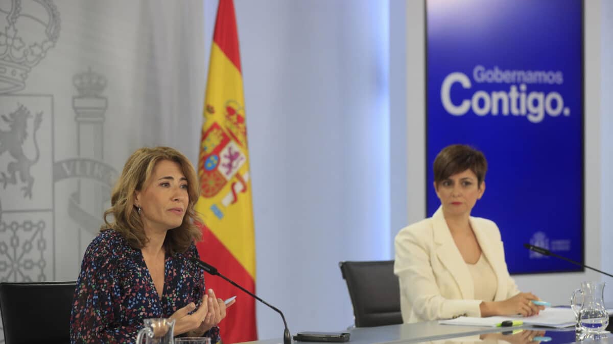 La ministra de Transportes, Raquel Sánchez, en rueda de prensa posterior al Consejo de Ministros.