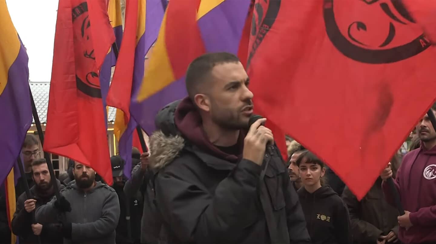 Roberto Vaquero, presidente de Frente Obrero, en un acto del partido.