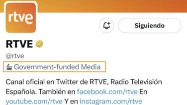 RTVE pide a Twitter que retire "lo antes posible" la etiqueta de 'Medio financiado por el Gobierno'
