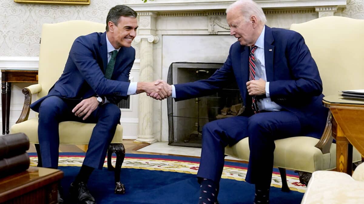 El presidente Joe Biden con Pedro Sanchez en la Casa Blanca.