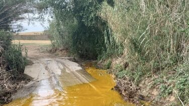 Una fuga de más de 200.000 litros de aceite de palma tiñe de amarillo el río Besòs