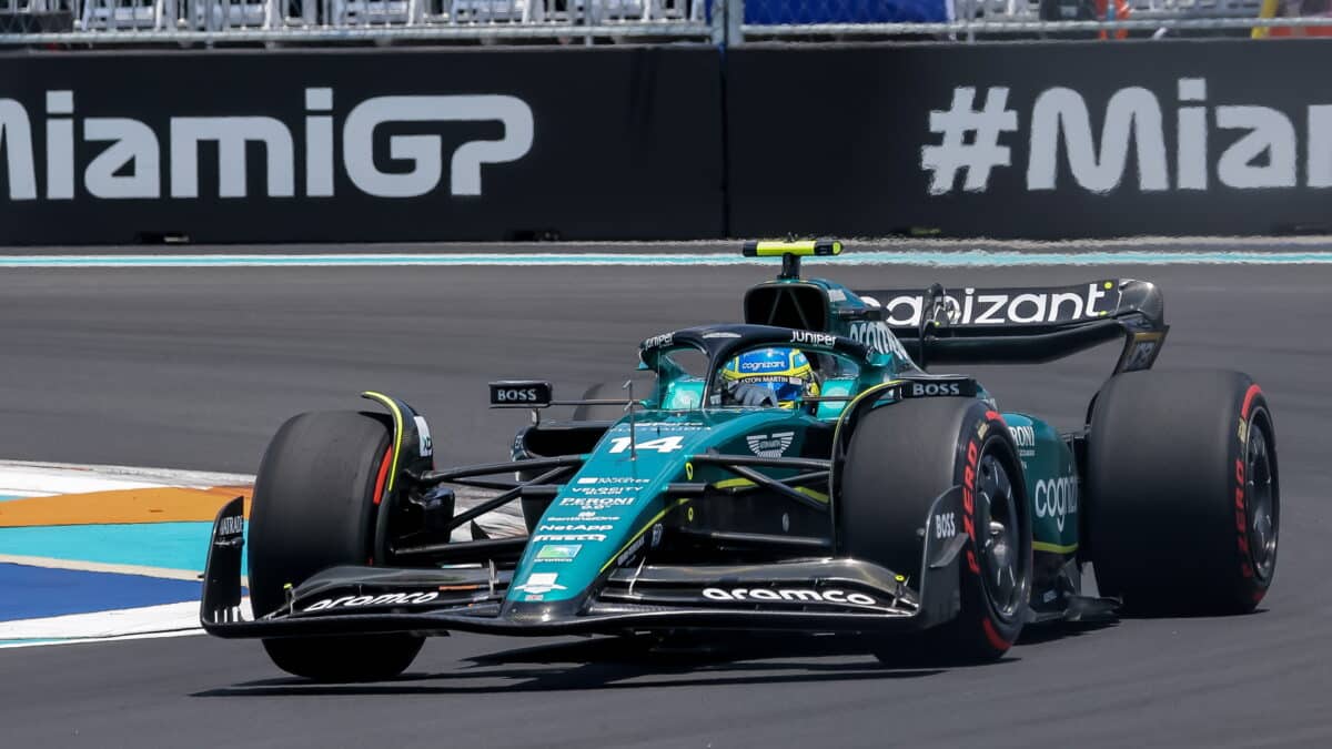 Fernando Alonso durante el GP de Miami