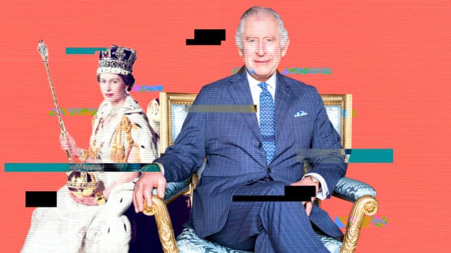 Carlos III de Reino Unido y la reina Isabel II