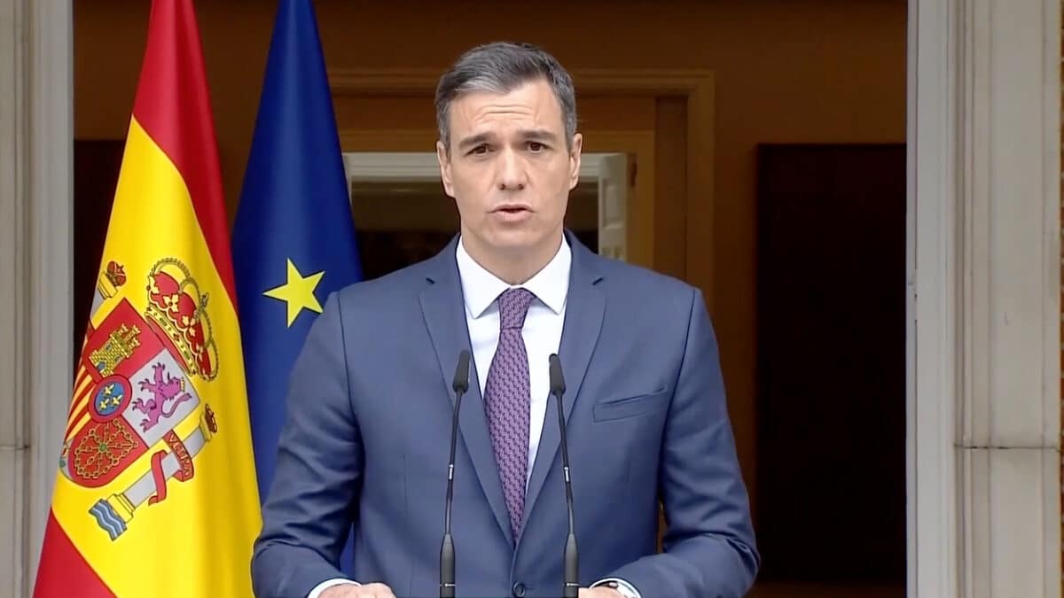 El presidente del Gobierno, Pedro Sánchez, durante su comparecencia en la Moncloa de este 29 de mayo de 2023.