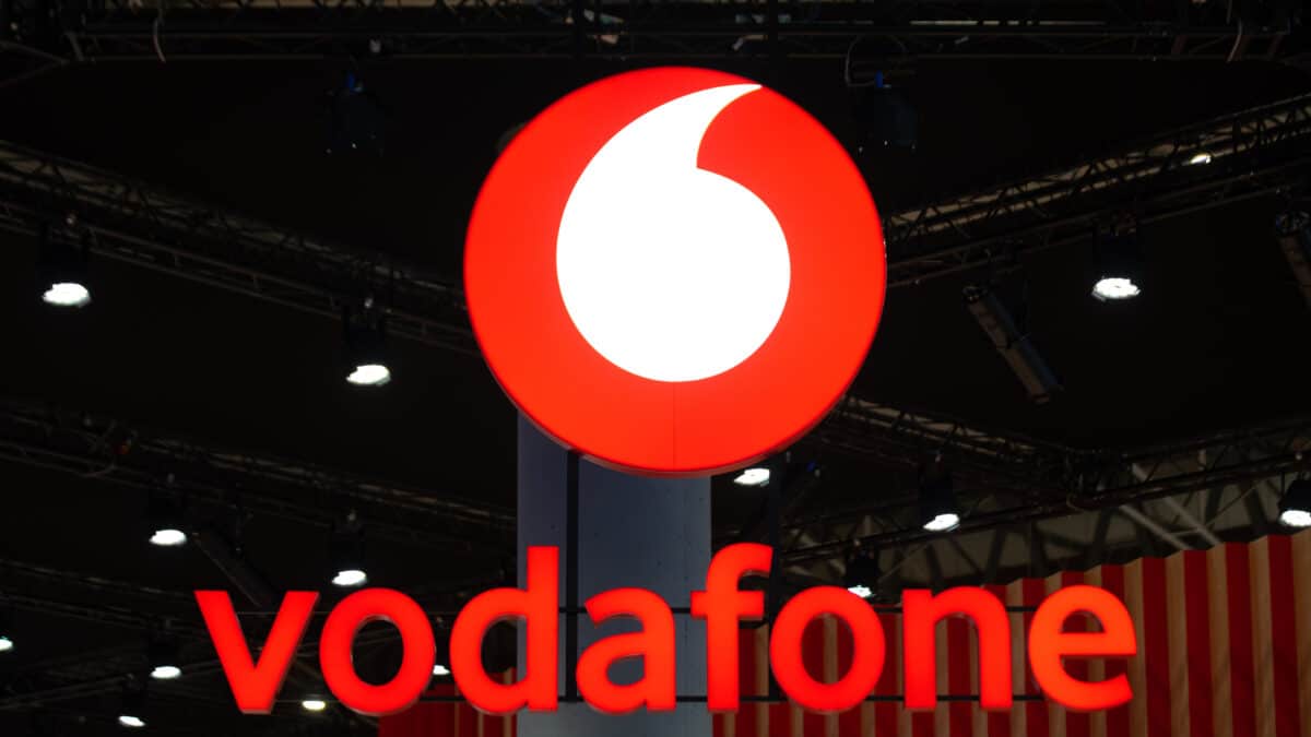 Estand de Vodafone en el Mobile World Congress (MWC) 2023