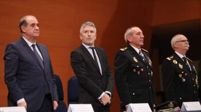 El director general de la Policía Nacional, Francisco Pardo; el ministro del Interior en funciones, Fernando Grande- Marlaska; el director adjunto operativo de la Policía Nacional, José Ángel González (EP). El director general de la Policía Nacional, Francisco Pardo; el ministro del Interior en funciones, Fernando Grande- Marlaska; el director adjunto operativo de la Policía Nacional, José Ángel González (EP).