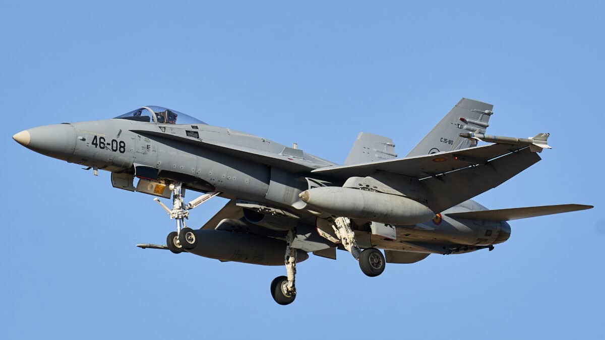 Un avión F-18 Hornet Ejercito del Aire de España