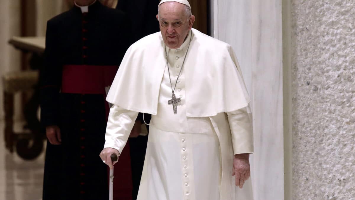 EL PAPA FRANCISCO durante su audiencia general de los miércoles en el Vaticano