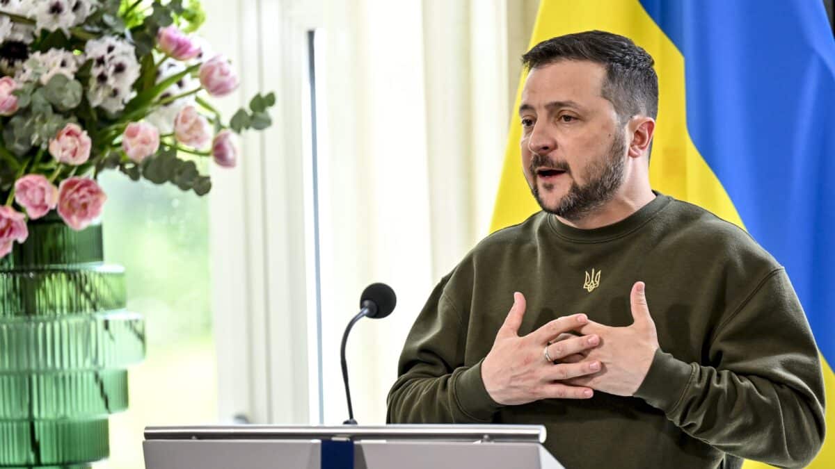 El presidente de Ucrania, Volodymyr Zelensky, fotografiado durante una reunión sobre la situación en Ucrania