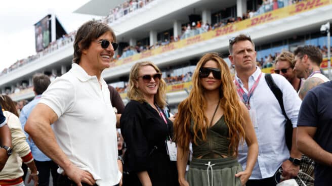 Shakira and Tom Cruise at the Formula 1 Grand Prix in Miami.