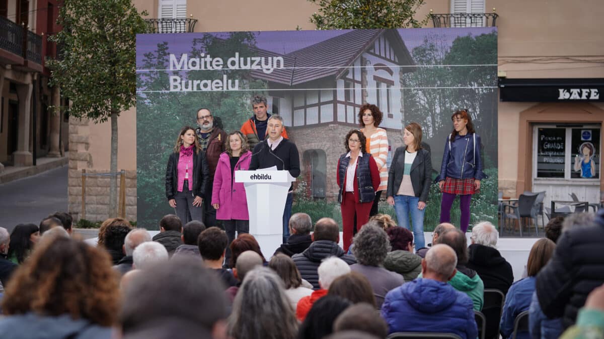 Mitin de Bildu en Agurain (Álava).