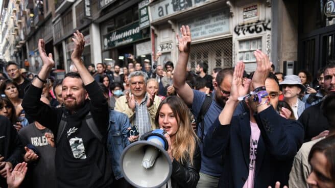 Los líderes de Podemos Iglesias, Jacinto y Sotomayor, en Lavapiés. Los líderes de Podemos Iglesias, Jacinto y Sotomayor, en Lavapiés.