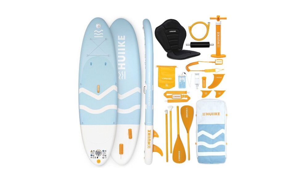 Huiiki tabla paddle surf azul claro y naranja