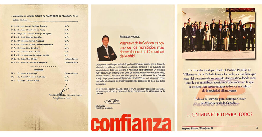 De la candidatura de Partida por Alianza Popular a propaganda electoral bajo las siglas del PP.