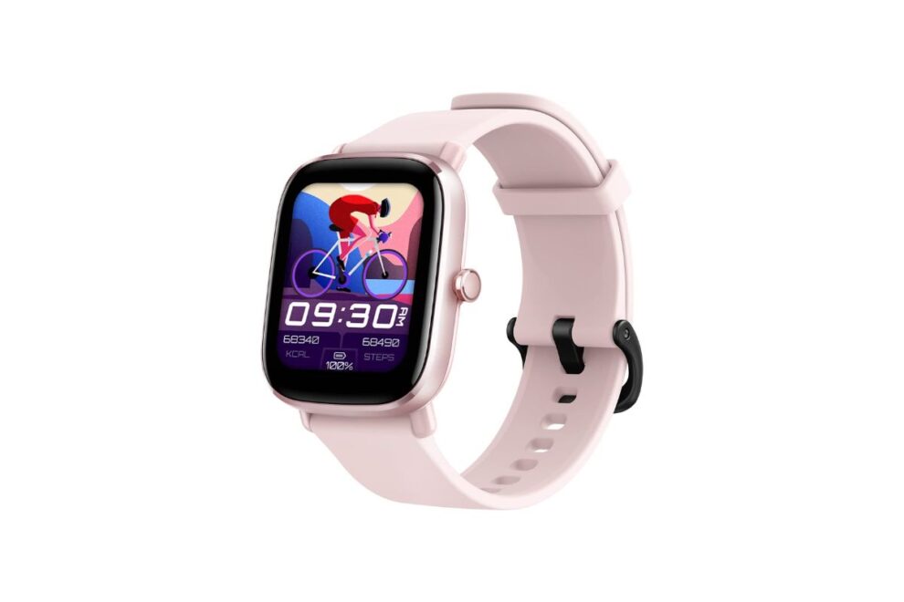 Amazfit smart watch in pink