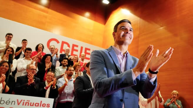 Prime Minister Pedro Sanchez during the election event held by the PSC this Friday in Tarragona.